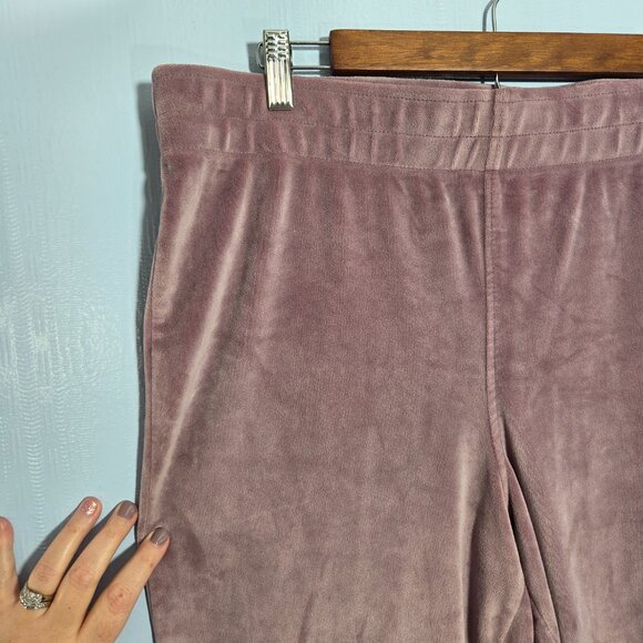 Avia Extra Large Pinky Mauve Velvet Flare Leg Pullover Jacket Casual Set (Flaw) - Picture 9 of 14